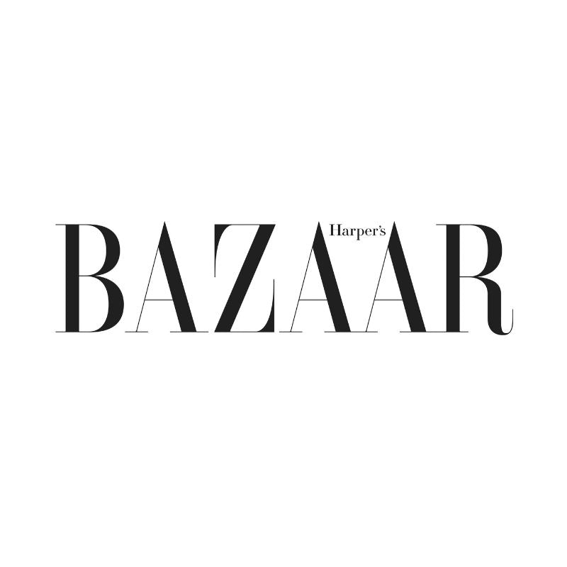 Tipografía moderna sobre fondo blanco, texto con la palabra "Harper's bazar" en mayúsculas